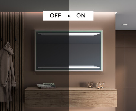 Правоъгълно LED огледало за баня с рамка FrameLine L75 #5