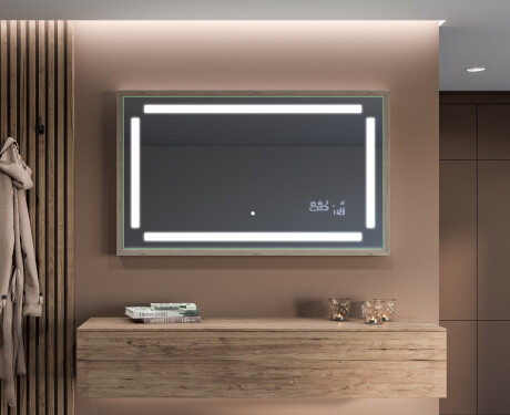 Правоъгълно LED огледало за баня с рамка FrameLine L124 #12