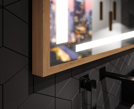 Правоъгълно LED огледало за баня с рамка FrameLine L124 #3