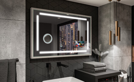 Правоъгълно LED огледало за баня с рамка FrameLine L124