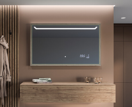 Правоъгълно LED огледало за баня с рамка FrameLine L128 #12