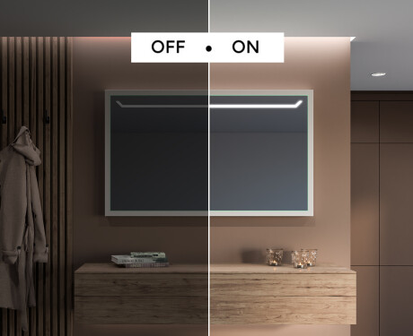 Правоъгълно LED огледало за баня с рамка FrameLine L128 #5
