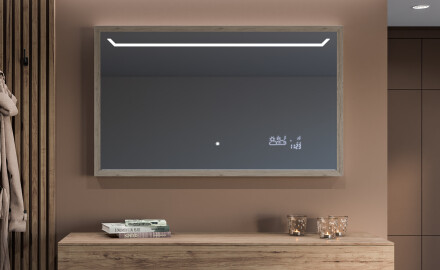 Правоъгълно LED огледало за баня с рамка FrameLine L128