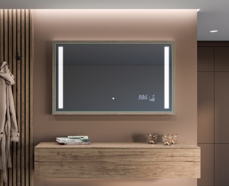 Правоъгълно LED огледало за баня с рамка FrameLine L131 #12