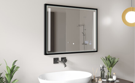 Правоъгълно LED огледало за баня с рамка FrameLine L131