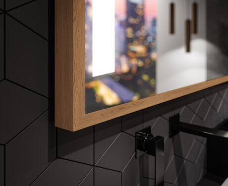 Правоъгълно LED огледало за баня с рамка FrameLine L134 #3