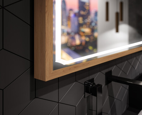 Правоъгълно LED огледало за баня с рамка FrameLine L137 #3