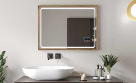 Правоъгълно LED огледало за баня с рамка FrameLine L137
