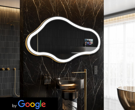 Неравен огледало за баня LED SMART C222 Google