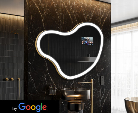 Неравен огледало за баня LED SMART N222 Google