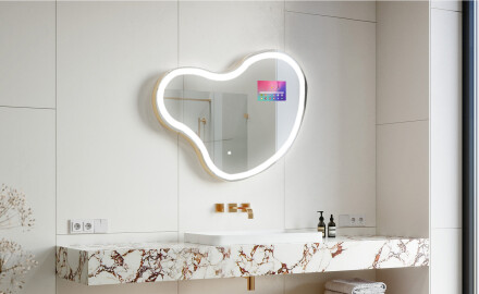Неравен огледало за баня LED SMART N222 Google