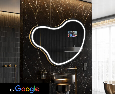 Неравен огледало за баня LED SMART N223 Google