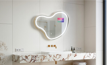Неравен огледало за баня LED SMART N223 Google