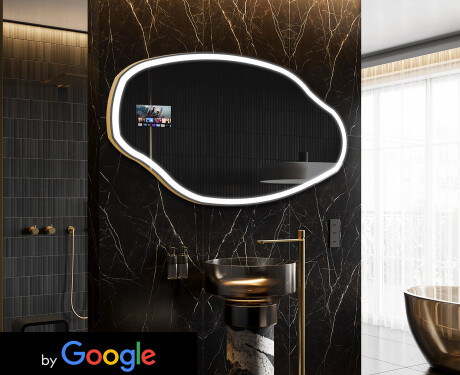 Неравен огледало за баня LED SMART O222 Google