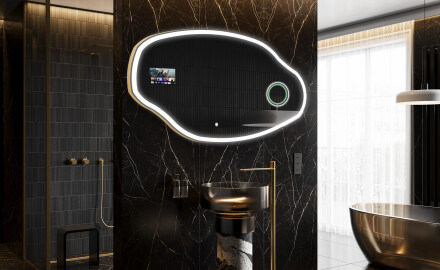 Неравен огледало за баня LED SMART O222 Google