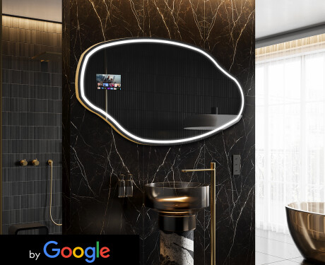Неравен огледало за баня LED SMART O223 Google