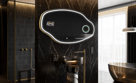 Неравен огледало за баня LED SMART O223 Google