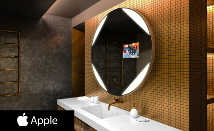 Kръгло огледало за баня LED SMART L114 Apple