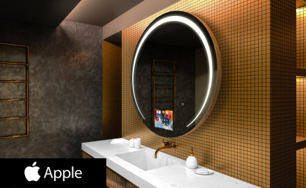 Kръгло огледало за баня LED SMART L153 Apple