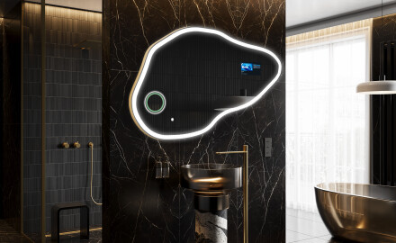 Неравен огледало за баня LED SMART P222 Google