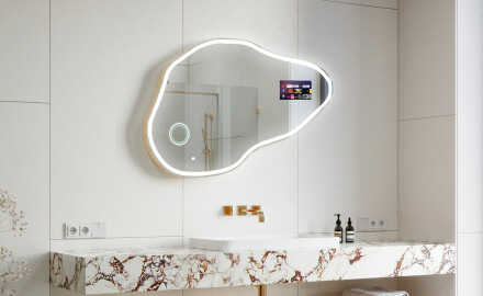 Неравен огледало за баня LED SMART P222 Google