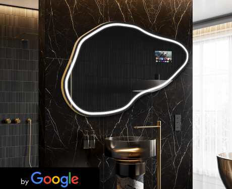 Неравен огледало за баня LED SMART P223 Google