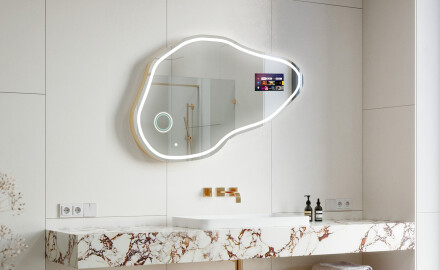 Неравен огледало за баня LED SMART P223 Google
