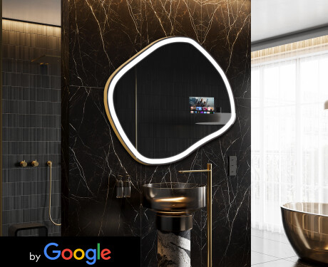 Неравен огледало за баня LED SMART R222 Google