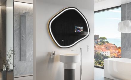 Неравен огледало за баня LED SMART R223 Google