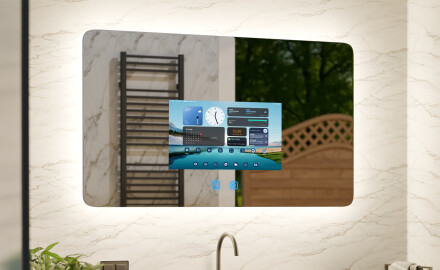 Интелигентно Закръглено LED Огледало за Баня SmartScreen 21,5”