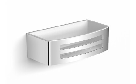 Кошница 22x11x6 / бяла пластмасова вложка / полирана стомана