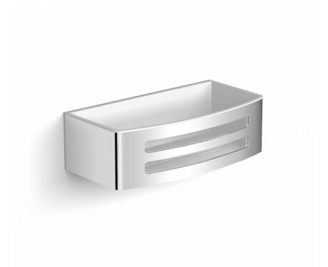 Кошница 22x11x6 / бяла пластмасова вложка / полирана стомана