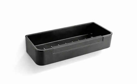 Кошница 29x12x5,5 с ластик / матово черно / черна пластмасова вложка