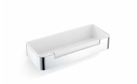 Кошница 29x12x5,5 с ластик / полирана стомана / бяла пластмасова вложка