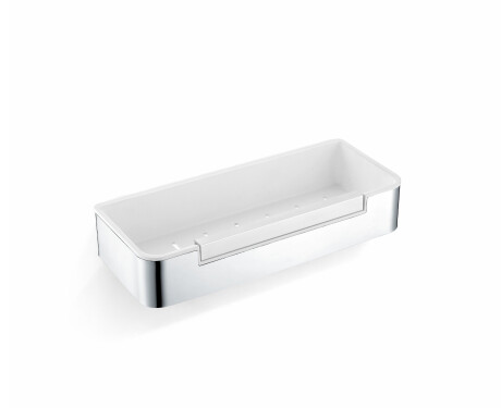 Кошница 29x12x5,5 с ластик / полирана стомана / бяла пластмасова вложка