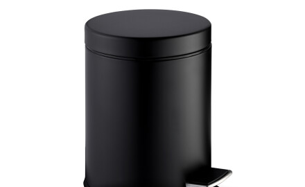 Кошница с педал STANDARD, кръгла, 5 л, с плавно затваряне / матово черна