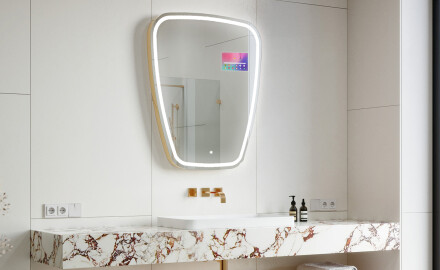 Неравен огледало за баня LED SMART Z223 Google