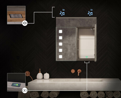 Огледален Шкаф За Баня С LED Осветление - L03 Emily 66,5 x 72cm #6