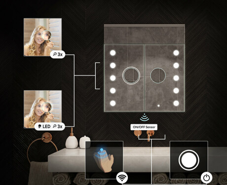 Огледален Шкаф За Баня С LED Осветление - L06 Emily 66,5 x 72cm #5