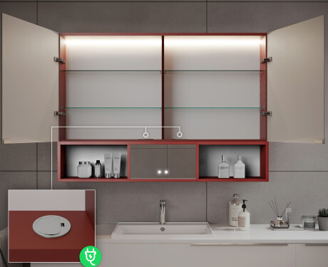 Шкаф За Баня LED Emma - С 2 Врати 100 x 72cm #10